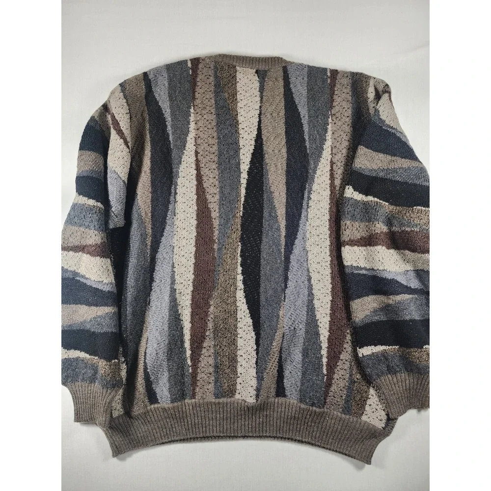 Baracuta Mens XXL Merino Wool Sweater‎ Abstract Grandpacore Crosby Coogi Style